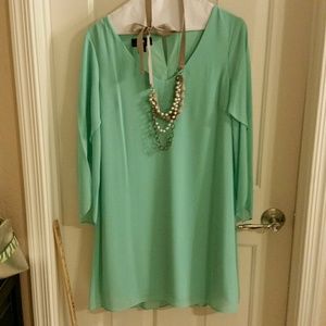I.N. aqua dress flowy arms size L